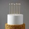 24 Pieces Party Long Thin Cake Candles Metallic Birthday Candles in Holders for Birthday Cakes Cupcake, Champagne Gold